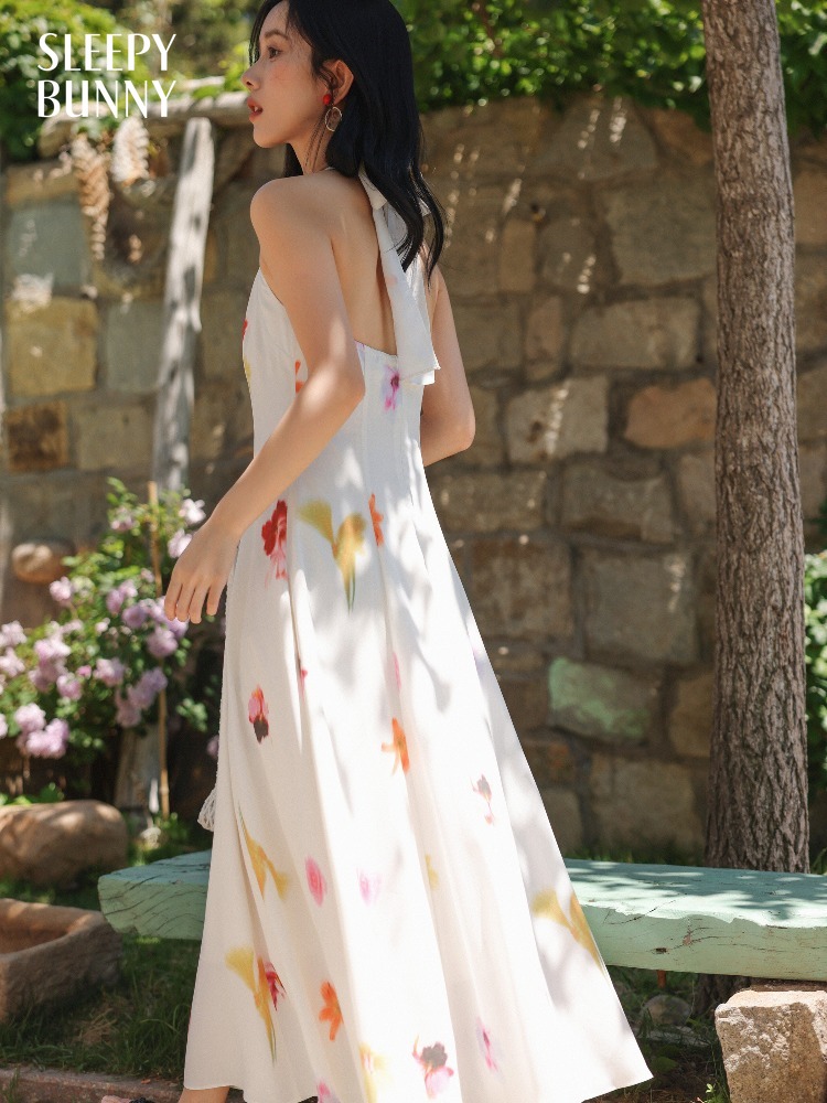 Women Vacation Style Halter Ne - огляд і ціна Midi Skirt Floral