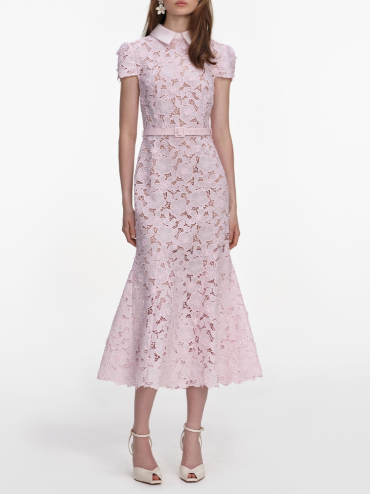 Sexy Lapel Neck Hollow Out Flo - огляд і ціна Midi Skirt Floral