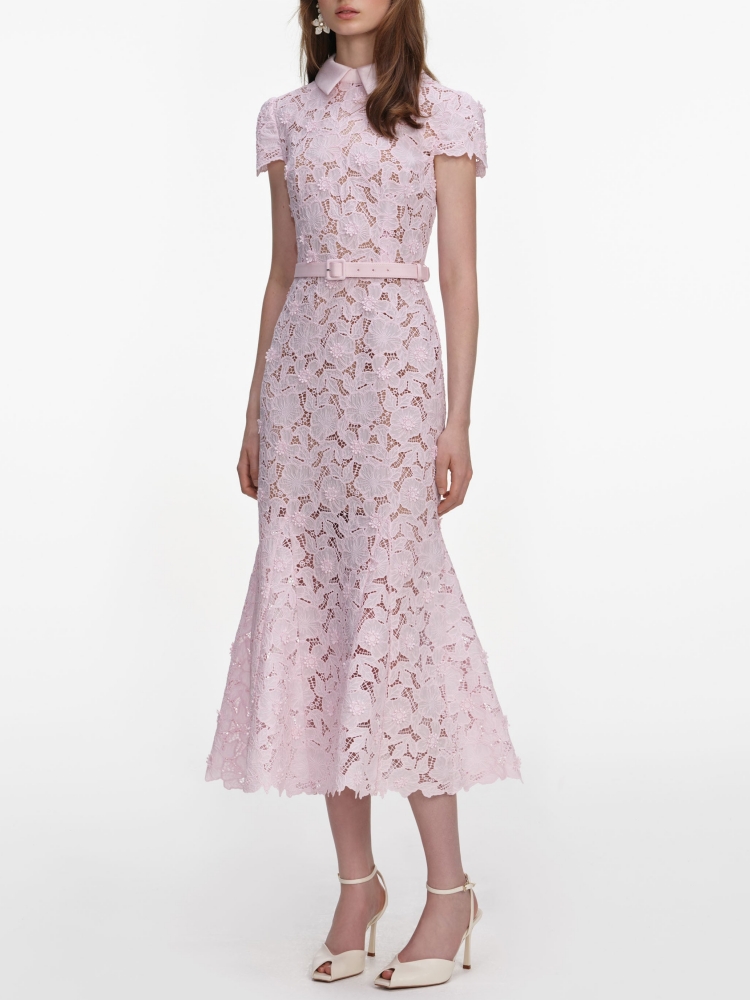 Sexy Lapel Neck Hollow Out Flo - огляд і ціна Midi Skirt Floral