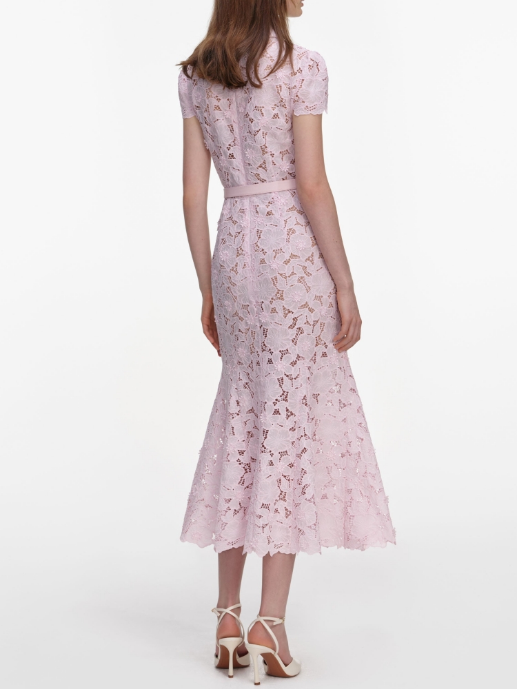 Sexy Lapel Neck Hollow Out Flo - огляд і ціна Midi Skirt Floral