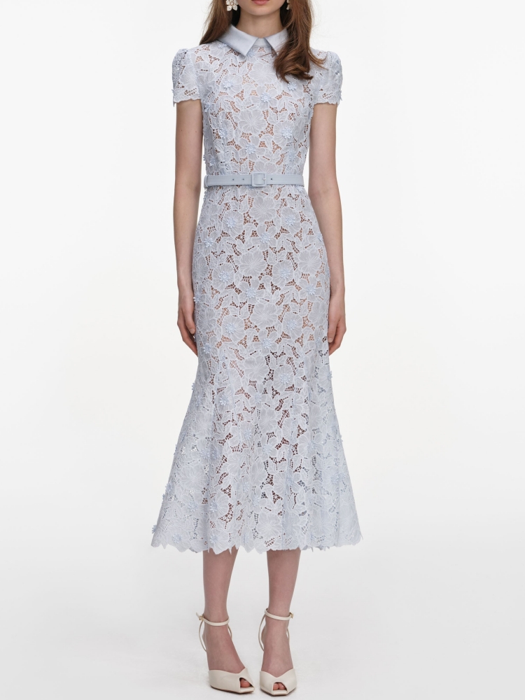 Sexy Lapel Neck Hollow Out Flo - огляд і ціна Midi Skirt Floral