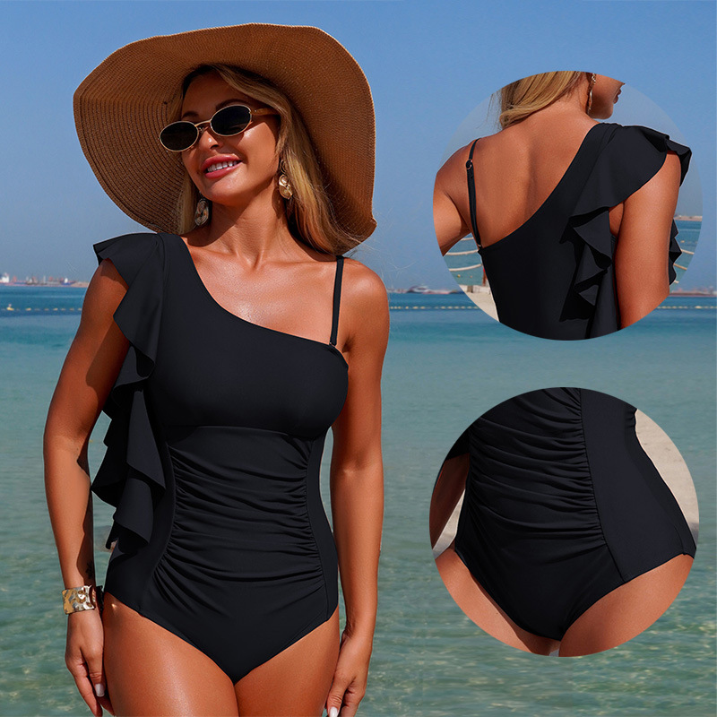 Women One Shoulder Swimsuit Su - огляд і ціна Swimsuit Bikini Ruched