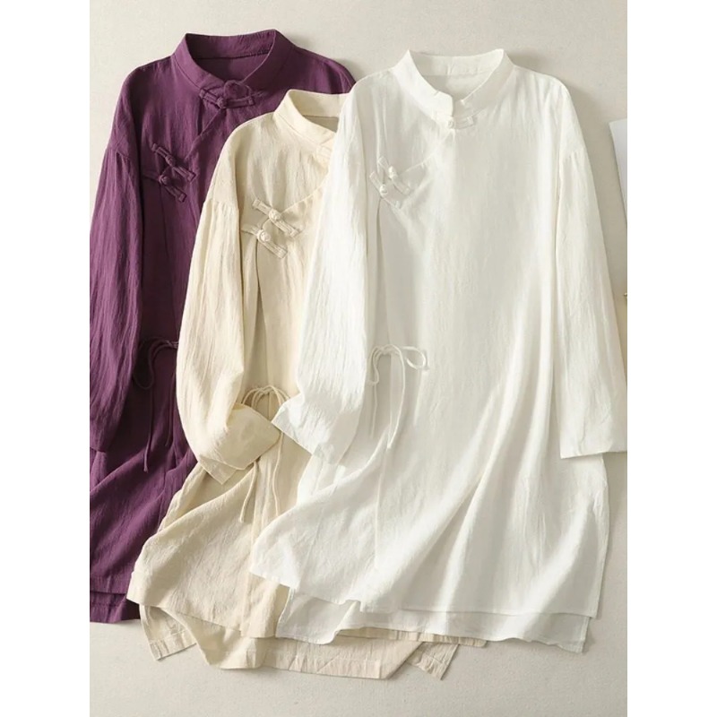 Women's Chinese Style Frog But - огляд і ціна Linen Dress Wrap