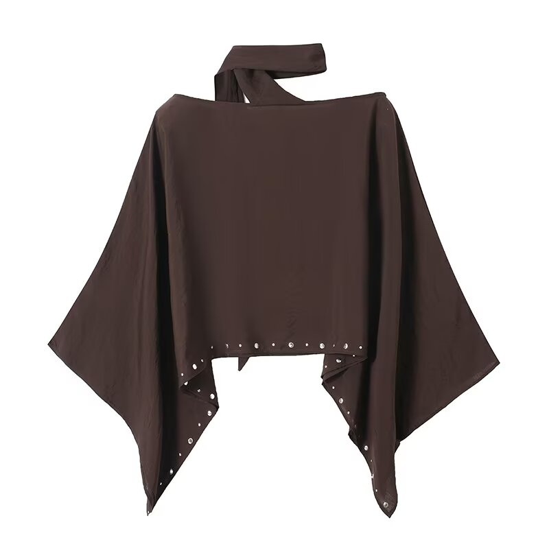 KEYANKETIAN Dark Brown Off Sho - огляд і ціна Blouse Off Shoulder