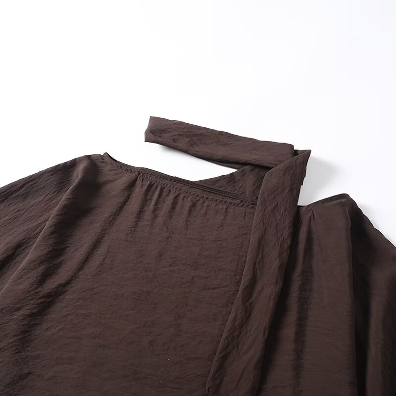 KEYANKETIAN Dark Brown Off Sho - огляд і ціна Blouse Off Shoulder
